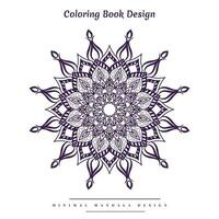 Minimal mandala coloring page with nature-inspired elements vector