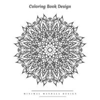 Minimal mandala coloring page with nature-inspired elements vector