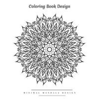 Minimal mandala coloring page with nature-inspired elements vector