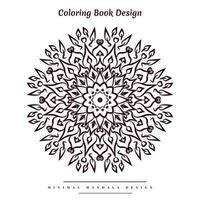 Minimal mandala coloring page with nature-inspired elements vector
