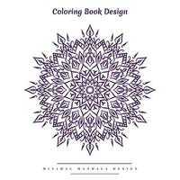 Minimal mandala coloring page with nature-inspired elements vector