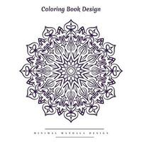Minimal mandala coloring page with nature-inspired elements vector