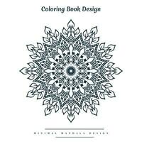 Minimal mandala coloring page with nature-inspired elements vector