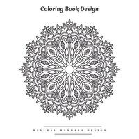Minimal mandala coloring page with nature-inspired elements vector