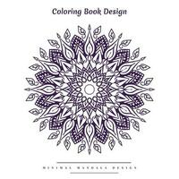 Minimal mandala coloring page with nature-inspired elements vector