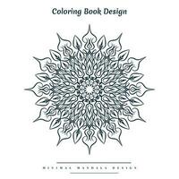 Minimal mandala coloring page with nature-inspired elements vector