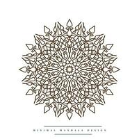 Minimal mandala coloring page with nature-inspired elements vector