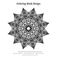 Minimal mandala coloring page with nature-inspired elements vector