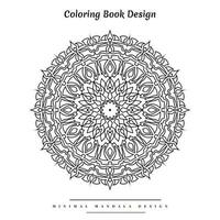 Minimal mandala coloring page with nature-inspired elements vector
