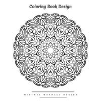 Minimal mandala coloring page with nature-inspired elements vector