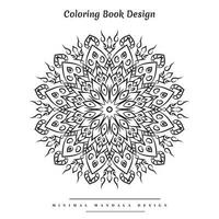 Minimal mandala coloring page with nature-inspired elements vector