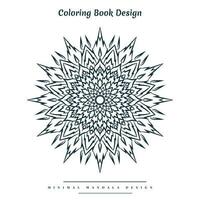 Minimal mandala coloring page with nature-inspired elements vector
