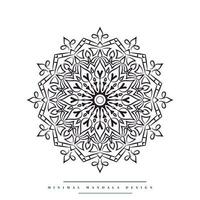 Minimal mandala coloring page with nature-inspired elements vector