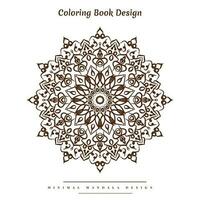 Minimal mandala coloring page with nature-inspired elements vector
