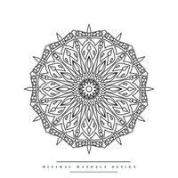 Minimal mandala coloring page with nature-inspired elements vector