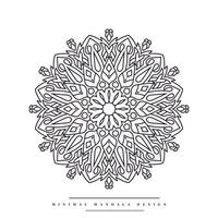 Minimal mandala coloring page with nature-inspired elements vector