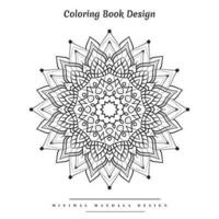 Minimal mandala coloring page with nature-inspired elements vector