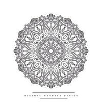 Minimal mandala coloring page with nature-inspired elements vector