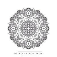 Minimal mandala coloring page with nature-inspired elements vector