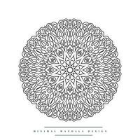 Minimal mandala coloring page with nature-inspired elements vector