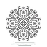 Minimal mandala coloring page with nature-inspired elements vector