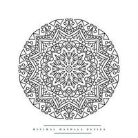Minimal mandala coloring page with nature-inspired elements vector