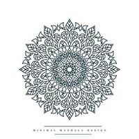 Minimal mandala coloring page with nature-inspired elements vector