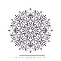 Minimal mandala coloring page with nature-inspired elements vector