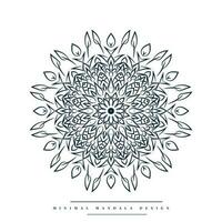 Minimal mandala coloring page with nature-inspired elements vector