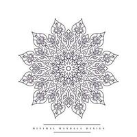 Minimal mandala coloring page with nature-inspired elements vector