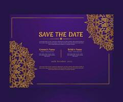 Print Creative and Beautiful Floral Mandala Wedding Invitation Luxury Card Collection vector