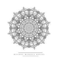 Minimal mandala coloring page with nature-inspired elements vector
