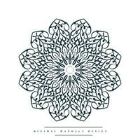 Minimal mandala coloring page with nature-inspired elements vector