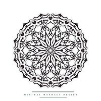 Minimal mandala coloring page with nature-inspired elements vector