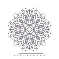 Minimal mandala coloring page with nature-inspired elements vector