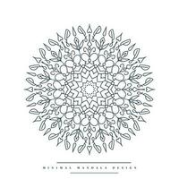Minimal mandala coloring page with nature-inspired elements vector