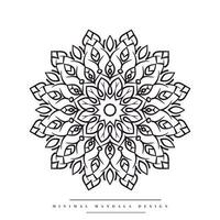 Minimal mandala coloring page with nature-inspired elements vector
