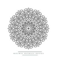 Minimal mandala coloring page with nature-inspired elements vector
