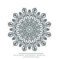 Minimal mandala coloring page with nature-inspired elements vector