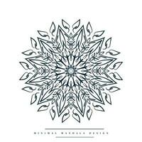 Minimal mandala coloring page with nature-inspired elements vector