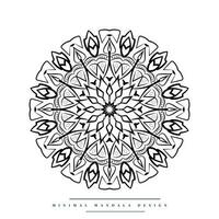 Minimal mandala coloring page with nature-inspired elements vector
