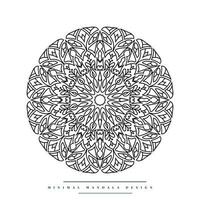 Minimal mandala coloring page with nature-inspired elements vector