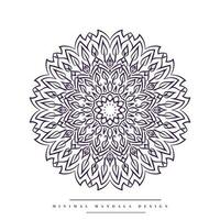 Minimal mandala coloring page with nature-inspired elements vector