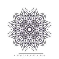 Minimal mandala coloring page with nature-inspired elements vector