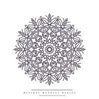 Minimal mandala coloring page with nature-inspired elements vector