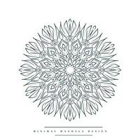 Minimal mandala coloring page with nature-inspired elements vector