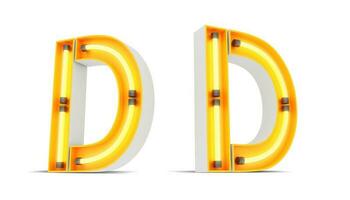 Neon Light alphabet, 3d rendering photo