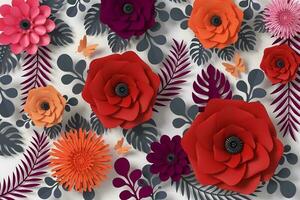 Flower paper style background. photo