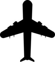 avión icono en glifo estilo vector