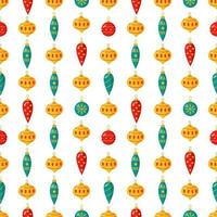 Christmas seamless pattern with cute Christmas ornament. vector